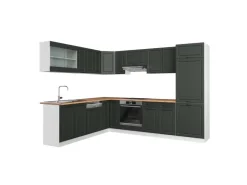 Hot Vicco R-Line Eckküche Anthrazit Landhaus/Weiß 227 x 287 cm AP Eiche ohne E-Geräte Anthrazit Struktur