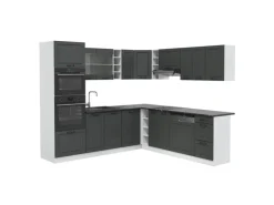Discount Vicco R-Line Eckküche Anthrazit Landhaus/Weiß 237 x 247 cm AP Anthrazit ohne E-Geräte Winkelküchen|Kücheninseln