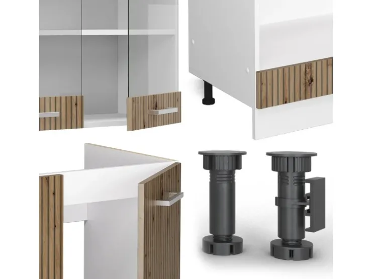 Sale Vicco R-Line Eckküche /Weiß 227 x 287 cm AP Marmor ohne E-Geräte Artisan Eiche