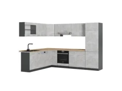 Online Vicco R-Line Eckküche /Anthrazit 227 x 287 cm ohne Arbeitsplatte ohne E-Geräte Winkelküchen