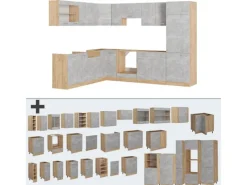 Vicco R-Line Eckküche /Goldkraft Eiche 227 x 287 cm ohne Arbeitsplatte ohne E-Geräte Winkelküchen