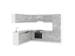 Online Vicco R-Line Eckküche 227 x 287 cm AP Marmor ohne E-Geräte Winkelküchen