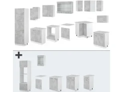 Best Vicco R-Line Eckküche 227 x 287 cm ohne Arbeitsplatte ohne E-Geräte Beton