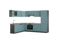 Online Vicco R-Line Eckküche Blau-Grau/Anthrazit 227 x 287 cm AP Eiche ohne E-Geräte Blaugrau