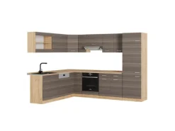 Clearance Vicco R-Line Eckküche /Goldkraft Eiche 227 x 287 cm ohne Arbeitsplatte ohne E-Geräte Winkelküchen