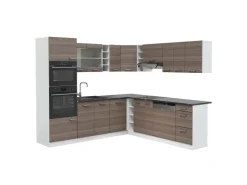Discount Vicco R-Line Eckküche /Weiß 237 x 247 cm AP Anthrazit ohne E-Geräte Edelgrau