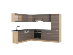 Clearance Vicco R-Line Eckküche /Goldkraft Eiche 227 x 287 cm AP Anthrazit ohne E-Geräte Winkelküchen