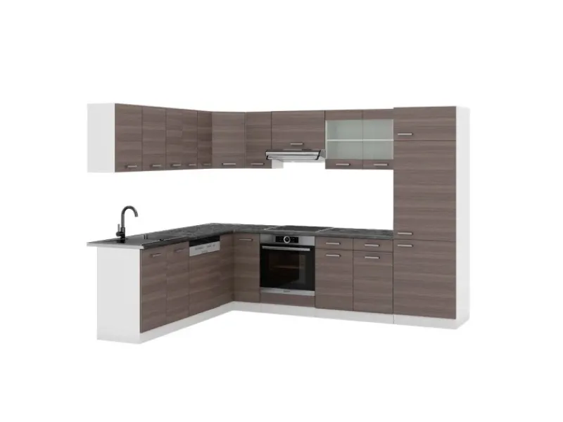 Sale Vicco R-Line Eckküche /Weiß 227 x 287 cm AP Anthrazit ohne E-Geräte Winkelküchen|Einbauküchen