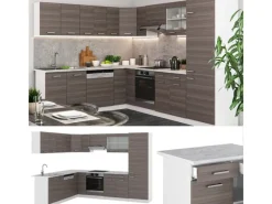 Sale Vicco R-Line Eckküche /Weiß 227 x 287 cm AP Anthrazit ohne E-Geräte Winkelküchen|Einbauküchen