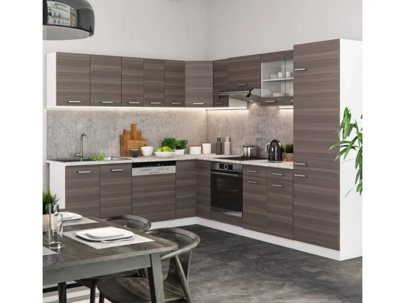 Sale Vicco R-Line Eckküche /Weiß 227 x 287 cm AP Anthrazit ohne E-Geräte Winkelküchen|Einbauküchen