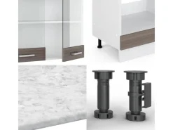 Sale Vicco R-Line Eckküche /Weiß 227 x 287 cm AP Anthrazit ohne E-Geräte Winkelküchen|Einbauküchen