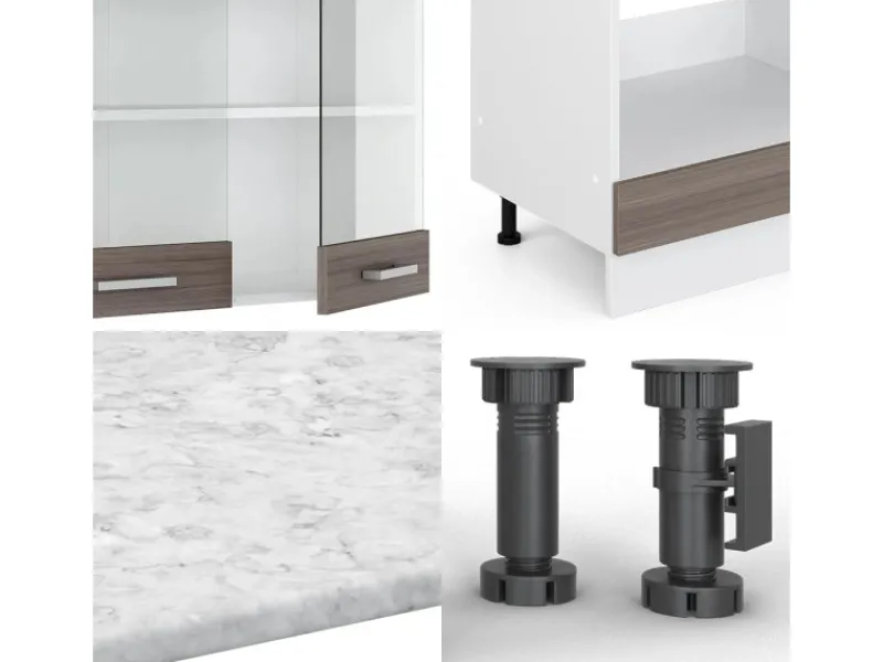 Sale Vicco R-Line Eckküche /Weiß 227 x 287 cm AP Anthrazit ohne E-Geräte Winkelküchen|Einbauküchen