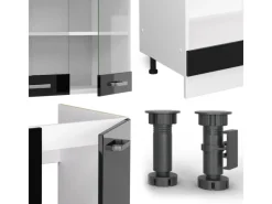 Vicco R-Line Eckküche /Weiß 227 x 287 cm AP Eiche ohne E-Geräte Winkelküchen|Küchenschränke