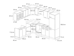 Sale Vicco R-Line Eckküche /Anthrazit 227 x 287 cm AP Anthrazit ohne E-Geräte Schwarz Hochglanz