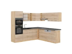 Hot Vicco R-Line Eckküche Sonoma/Goldkraft Eiche 237 x 247 cm AP Anthrazit ohne E-Geräte Winkelküchen