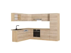 Clearance Vicco R-Line Eckküche Sonoma/Goldkraft Eiche 227 x 287 cm ohne Arbeitsplatte ohne E-Geräte Sonoma Eiche
