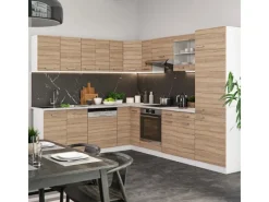 Clearance Vicco R-Line Eckküche Sonoma 227 x 287 cm ohne Arbeitsplatte ohne E-Geräte Winkelküchen