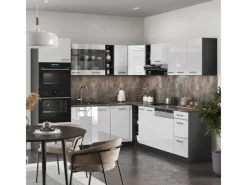 Vicco R-Line Eckküche /Anthrazit 237 x 247 cm AP Eiche ohne E-Geräte Winkelküchen|Einbauküchen