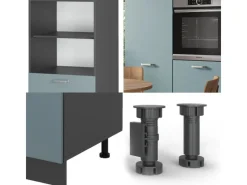 Discount Vicco R-Line Einbauküche Blau-Grau/Anthrazit 180 cm ohne Arbeitsplatte ohne E-Geräte Pantryküchen|Einbauküchen