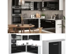Clearance Vicco R-Line Einbauküche in L-Form 237 x 60 cm AP Marmor ohne E-Geräte Winkelküchen|Einbauküchen