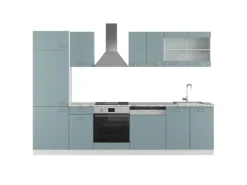 Pantryküchen|Einbauküchen<Vicco R-Line Küche Blau-Grau/Weiß 300 cm ohne Arbeitsplatte ohne E-Geräte Blaugrau