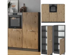 Einbauküchen<Vicco R-Line Küchenblock Artisan Eiche/Anthrazit 180 cm ohne Arbeitsplatte ohne E-Geräte Eiche Hell