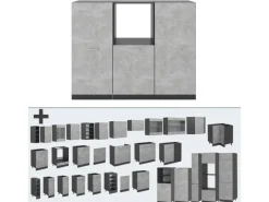 Hot Vicco R-Line Küchenblock /Anthrazit 180 cm ohne Arbeitsplatte ohne E-Geräte Einbauküchen