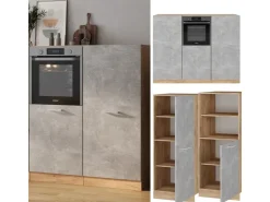 Zubehör Für Küchenarmatur|Herde<Vicco R-Line Küchenblock /Goldkraft Eiche 180 cm ohne Arbeitsplatte ohne E-Geräte Beton