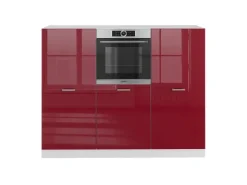 Hot Vicco R-Line Küchenblock Bordeaux Hochglanz/Weiß 180 cm ohne Arbeitsplatte ohne E-Geräte Brilliant Bordeaux