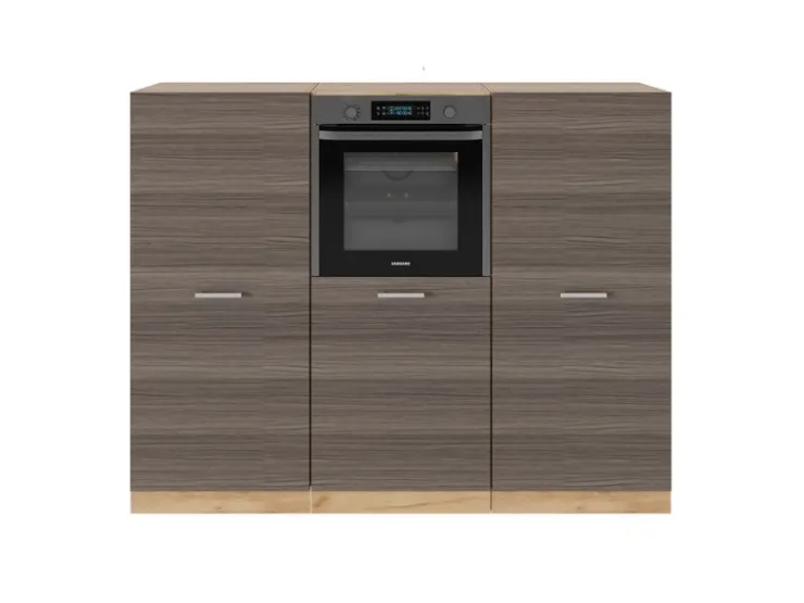Best Vicco R-Line Küchenblock /Goldkraft Eiche 180 cm ohne Arbeitsplatte ohne E-Geräte Edelgrau