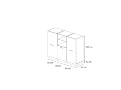 Best Vicco R-Line Küchenblock /Goldkraft Eiche 180 cm ohne Arbeitsplatte ohne E-Geräte Edelgrau