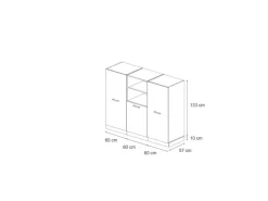 Clearance Vicco R-Line Küchenblock Sonoma/Goldkraft Eiche 180 cm ohne Arbeitsplatte ohne E-Geräte Einbauküchen