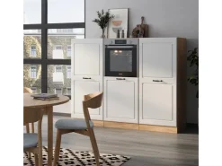 Einbauküchen<Vicco R-Line Küchenblock Weiß Landhaus/Goldkraft Eiche 180 cm ohne Arbeitsplatte ohne E-Geräte Weiß Struktur