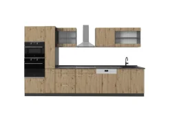 Best Vicco R-Line Küchenzeile Artisan Eiche/Anthrazit 350 cm mit Hochschrankohne Arbeitsplatte ohne E-Geräte Küchenschränke