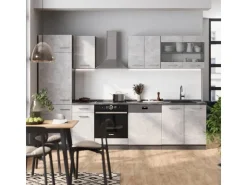Herde|Kühlschränke<Vicco R-Line Küchenzeile /Anthrazit 300 cm ohne Arbeitsplatte ohne E-Geräte Beton