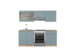 Zubehör Für Küchenarmatur<Vicco R-Line Küchenzeile Blau-Grau/Goldkraft Eiche 200 cm AP Eiche ohne E-Geräte Blaugrau