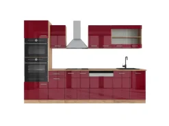 Hot Vicco R-Line Küchenzeile Bordeaux Hochglanz/Goldkraft Eiche 300 cm mit Hochschrankohne Arbeitsplatte ohne E-Geräte Zubehör Für Küchenarmatur|Ersatzteile Küchenarmatur