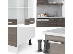 Best Vicco R-Line Küchenzeile /Weiß 300 cm ohne Arbeitsplatte ohne E-Geräte Einbauküchen