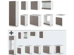 Best Vicco R-Line Küchenzeile /Weiß 300 cm ohne Arbeitsplatte ohne E-Geräte Einbauküchen