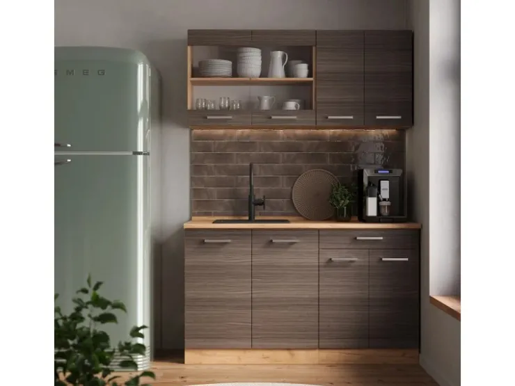 Online Vicco R-Line Küchenzeile /Goldkraft Eiche 140 cm AP Eiche ohne E-Geräte Edelgrau