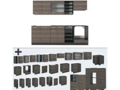 Best Vicco R-Line Küchenzeile /Anthrazit 240 cm ohne Arbeitsplatte ohne E-Geräte Einbauküchen