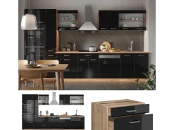 Clearance Vicco R-Line Küchenzeile 350 cm mit HochschrankAP Eiche ohne E-Geräte Küchenschränke