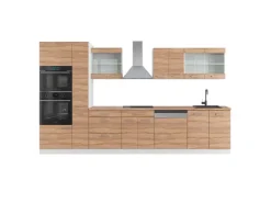 Kühlschränke<Vicco R-Line Küchenzeile Sonoma/Weiß 350 cm mit HochschrankAP Eiche ohne E-Geräte Sonoma-Weiß