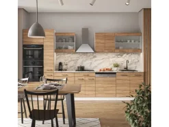 Kühlschränke<Vicco R-Line Küchenzeile Sonoma/Weiß 350 cm mit HochschrankAP Eiche ohne E-Geräte Sonoma-Weiß