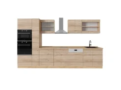 Einbauküchen<Vicco R-Line Küchenzeile Sonoma/Goldkraft Eiche 350 cm ohne Arbeitsplatte ohne E-Geräte Sonoma Eiche