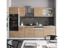 Best Vicco R-Line Küchenzeile Sonoma/Weiß 300 cm mit HochschrankAP Eiche ohne E-Geräte Sonoma-Weiß