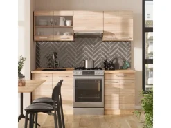 Hot Vicco R-Line Küchenzeile Sonoma/Goldkraft Eiche 200 cm AP Eiche ohne E-Geräte Sonoma Eiche