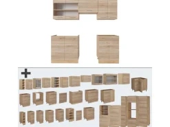 Hot Vicco R-Line Küchenzeile Sonoma/Goldkraft Eiche 200 cm AP Eiche ohne E-Geräte Sonoma Eiche