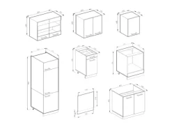 New Vicco R-Line Küchenzeile /Anthrazit 300 cm AP Anthrazit ohne E-Geräte Küchenschränke