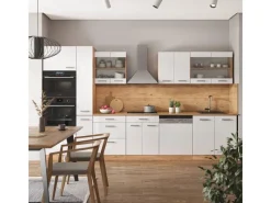 Sale Vicco R-Line Küchenzeile Weiß Hochglanz/Goldkraft Eiche 350 cm mit HochschrankAP Eiche ohne E-Geräte Pantryküchen